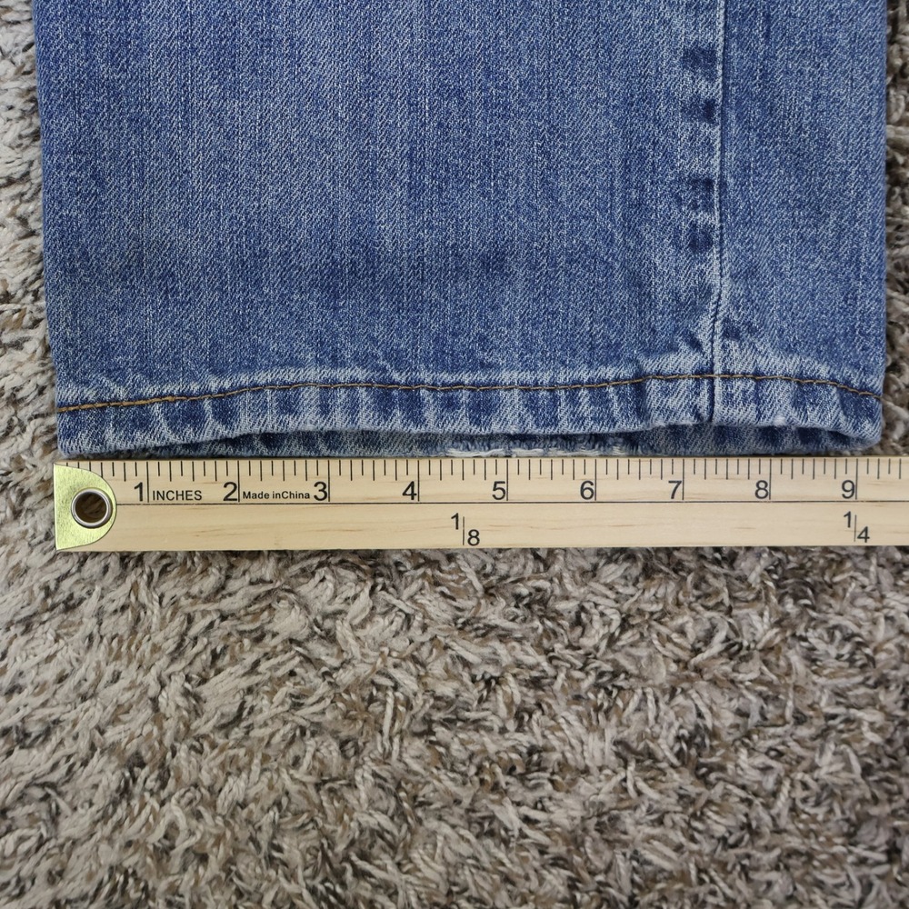 Levi's 569 Loose Straight Jeans 36x32 Baggy Y2K Mid Wash Blue Denim Whiskers - Picture 15 of 16